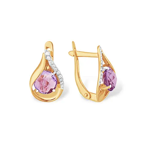 Серьги с английским замком из красного золота