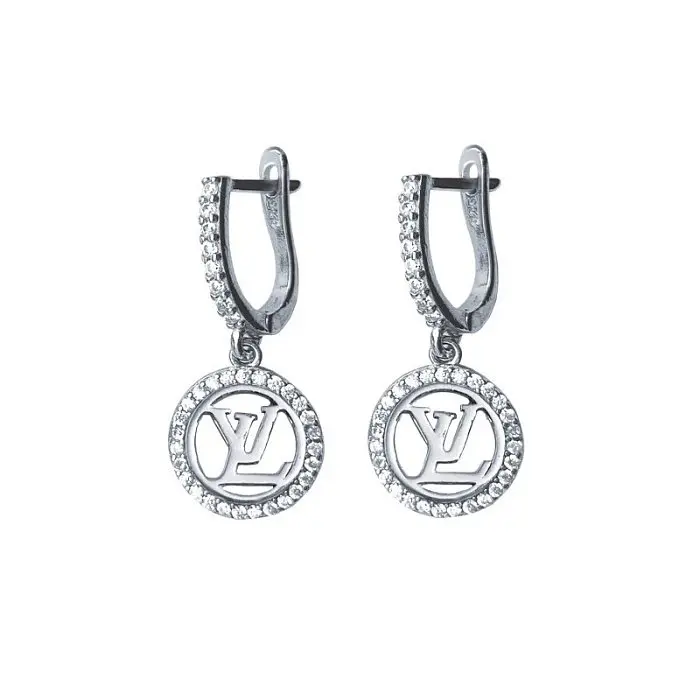 Серьги подвесные из серебра