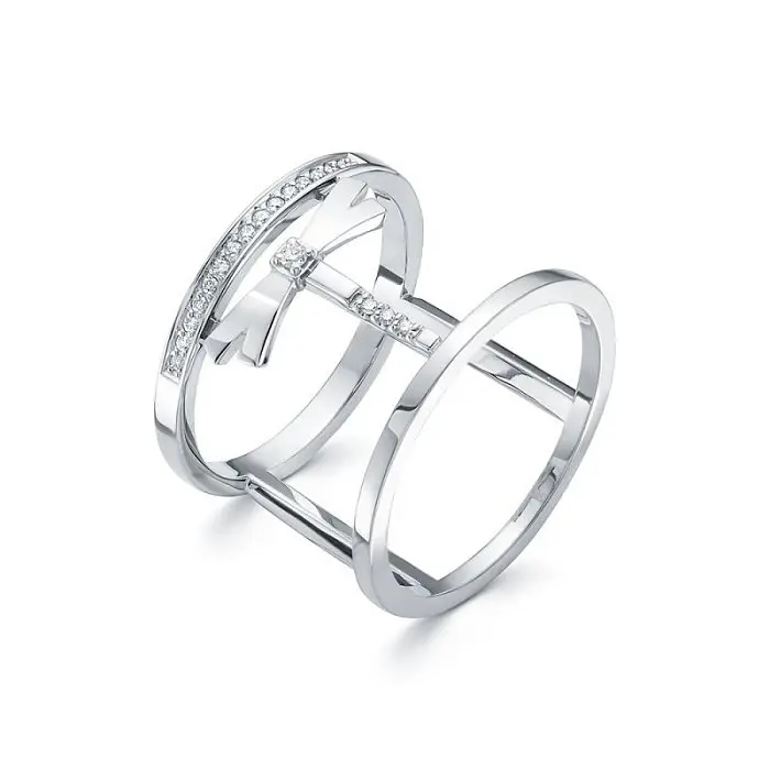 Кольцо декоративное из белого золота