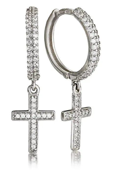Серьги подвесные из серебра