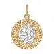 Подвеска знак зодиака из комбинированного золота