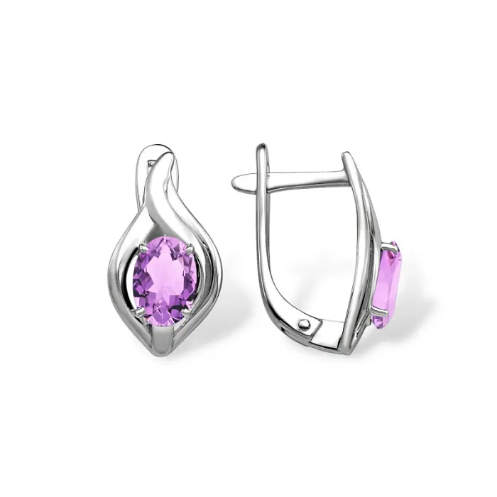 Серьги с английским замком из серебра