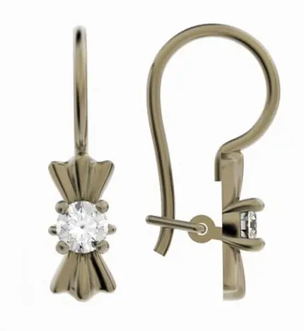 Серьги детские из красного золота