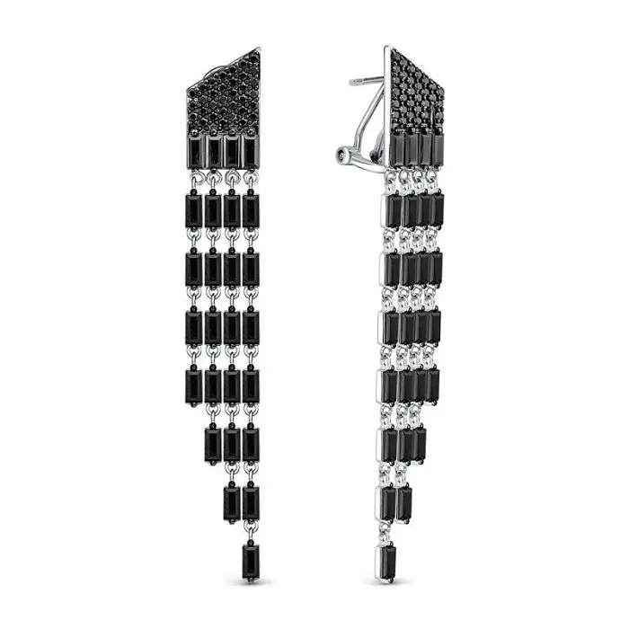 Серьги подвесные из серебра