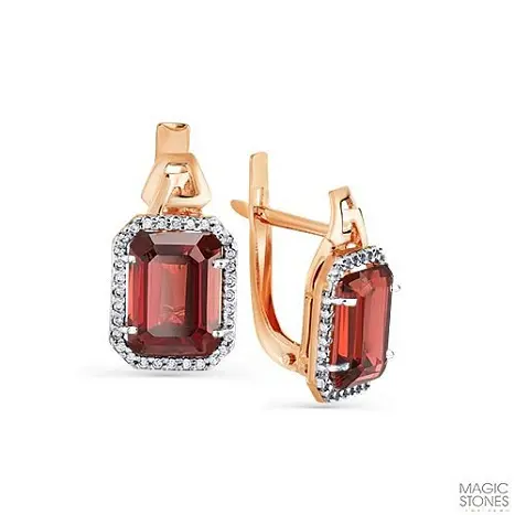 Серьги с английским замком из красного золота