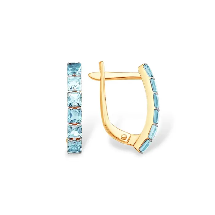 Серьги с английским замком из красного золота
