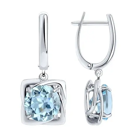 Серьги подвесные из серебра