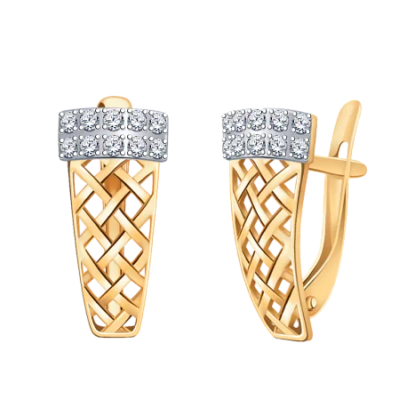 Серьги с английским замком из красного золота