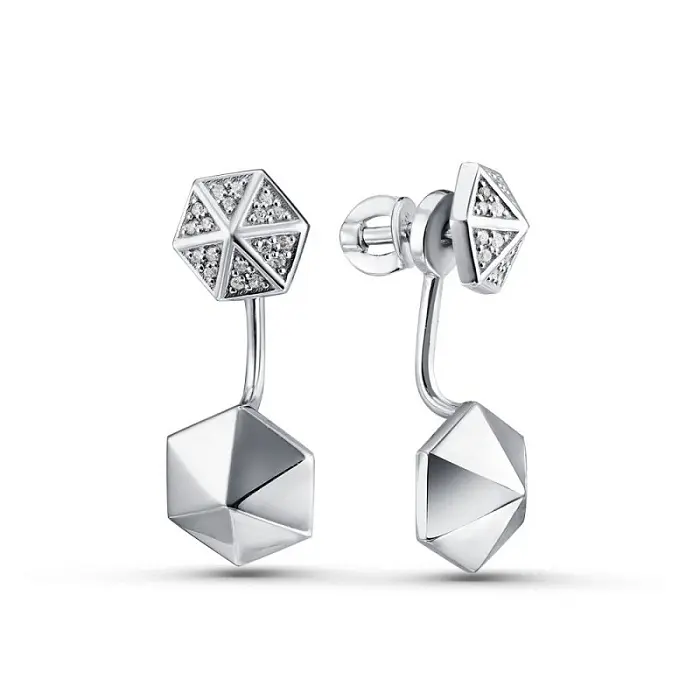 Серьги пуссеты из серебра