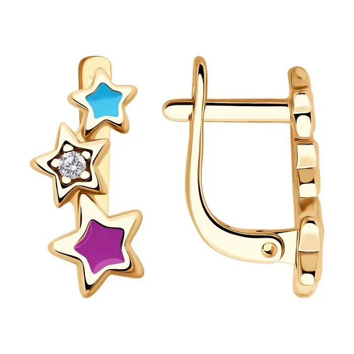 Серьги детские из позолоты