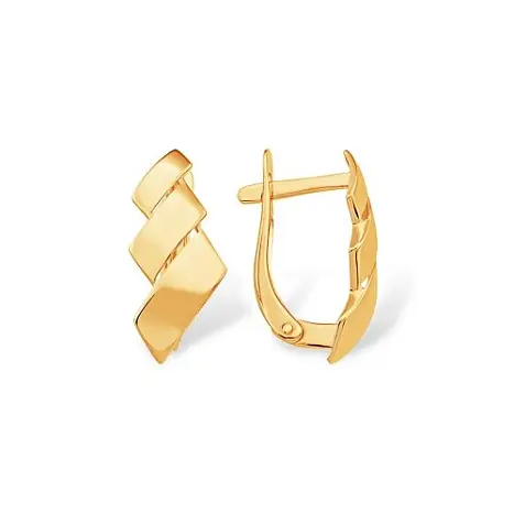 Серьги с английским замком из красного золота