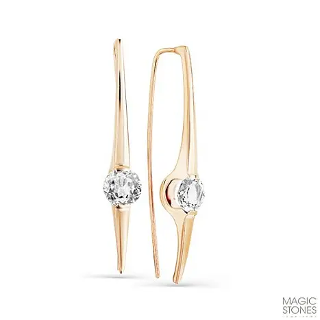 Серьги петельки из красного золота
