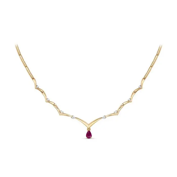 Цепь колье из красного золота