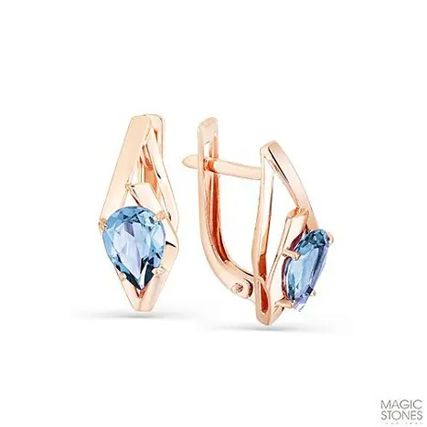 Серьги с английским замком из красного золота