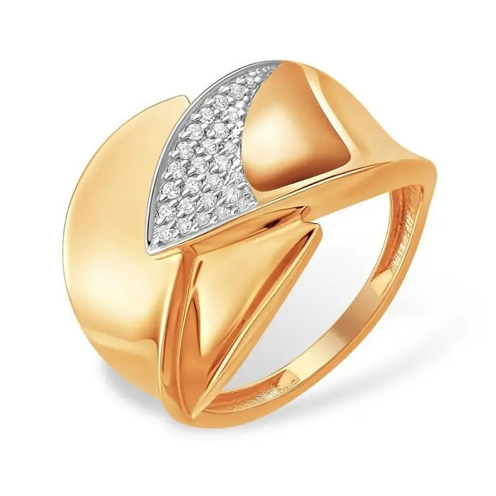 Кольцо декоративное из красного золота