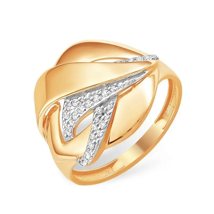 Кольцо декоративное из красного золота