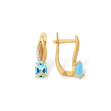 Серьги с английским замком из красного золота
