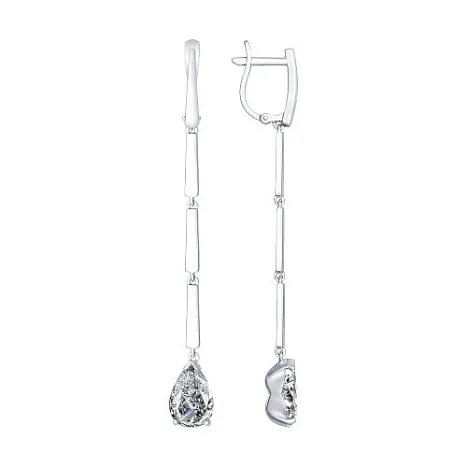 Серьги подвесные из серебра