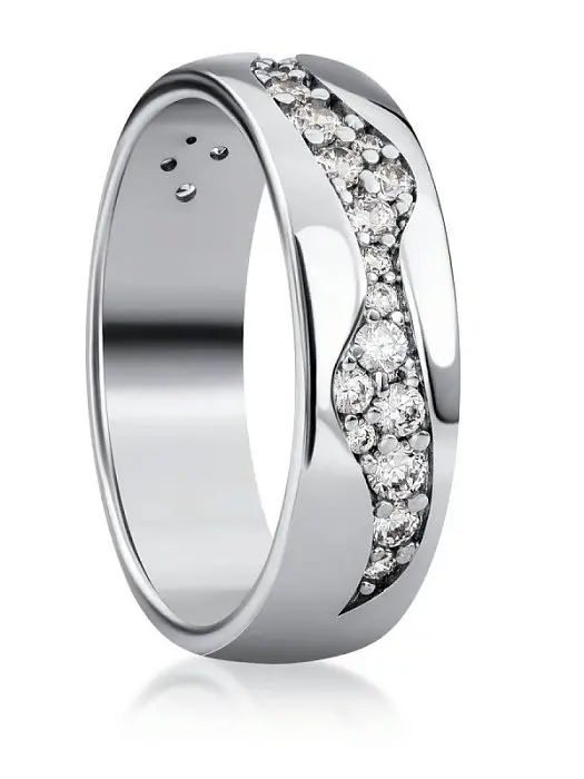 Кольцо декоративное из серебра вид 1