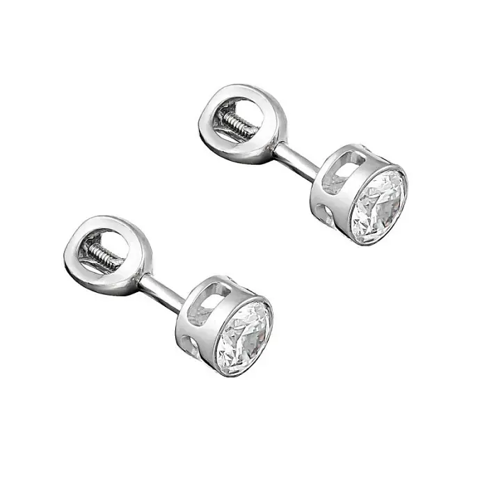 Серьги пуссеты из серебра