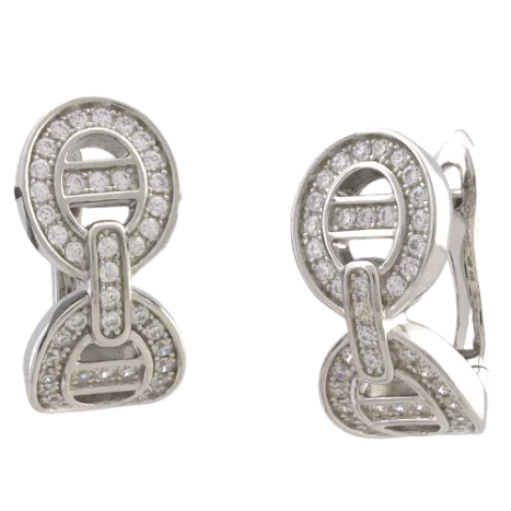 Серьги с английским замком из серебра
