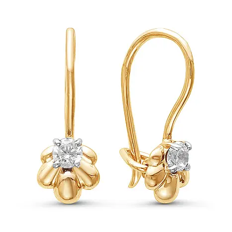 Серьги детские из красного золота