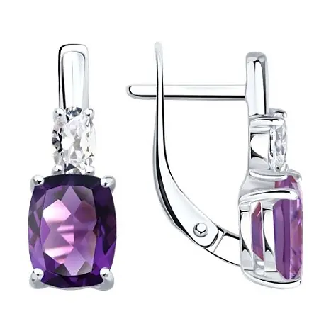 Серьги с английским замком из серебра