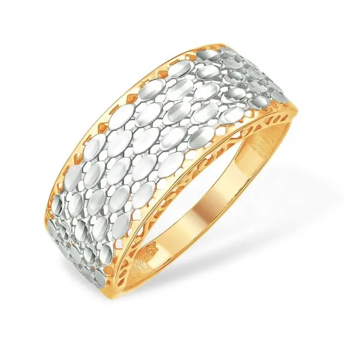Кольцо декоративное из комбинированного золота