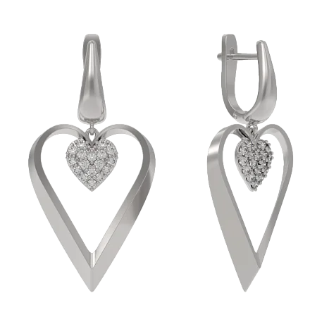 Серьги подвесные из серебра