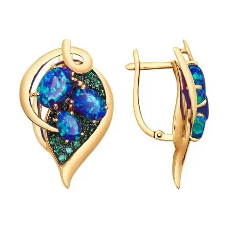 Серьги с английским замком из красного золота