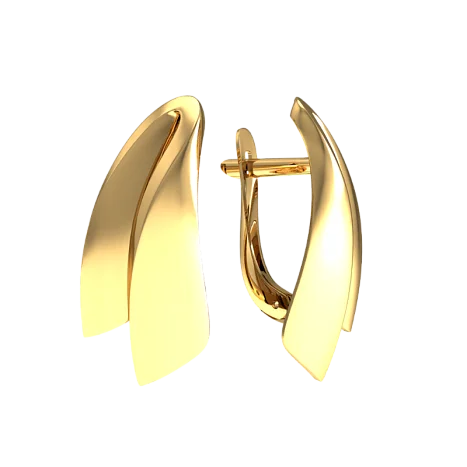 Серьги с английским замком из красного золота