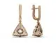 Серьги подвесные из комбинированного золота