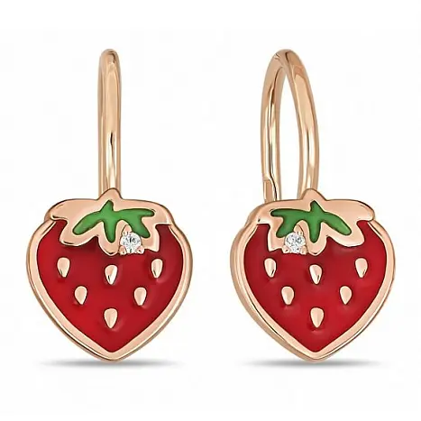 Серьги детские из красного золота