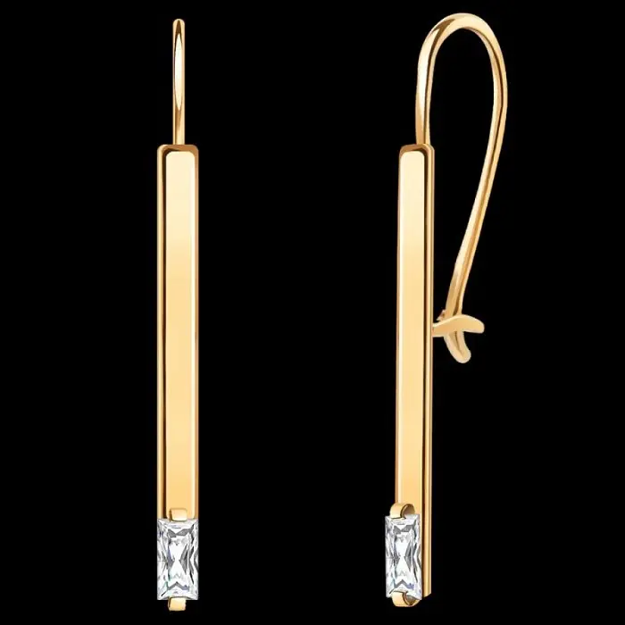 Серьги петельки из красного золота