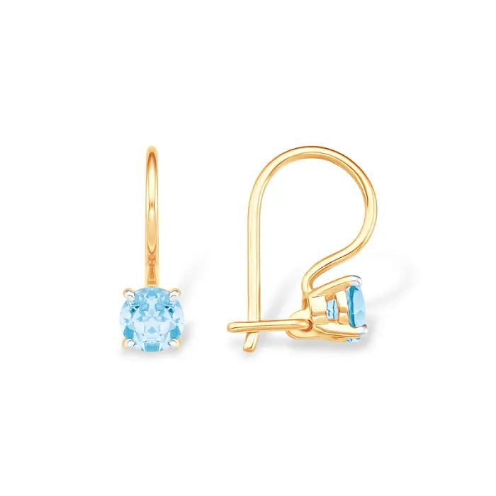 Серьги детские из красного золота