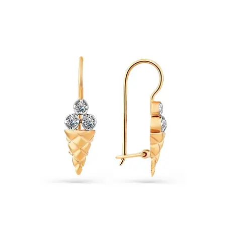 Серьги детские из красного золота