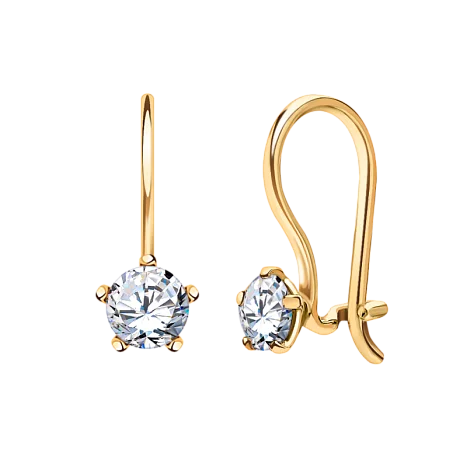 Серьги детские из красного золота