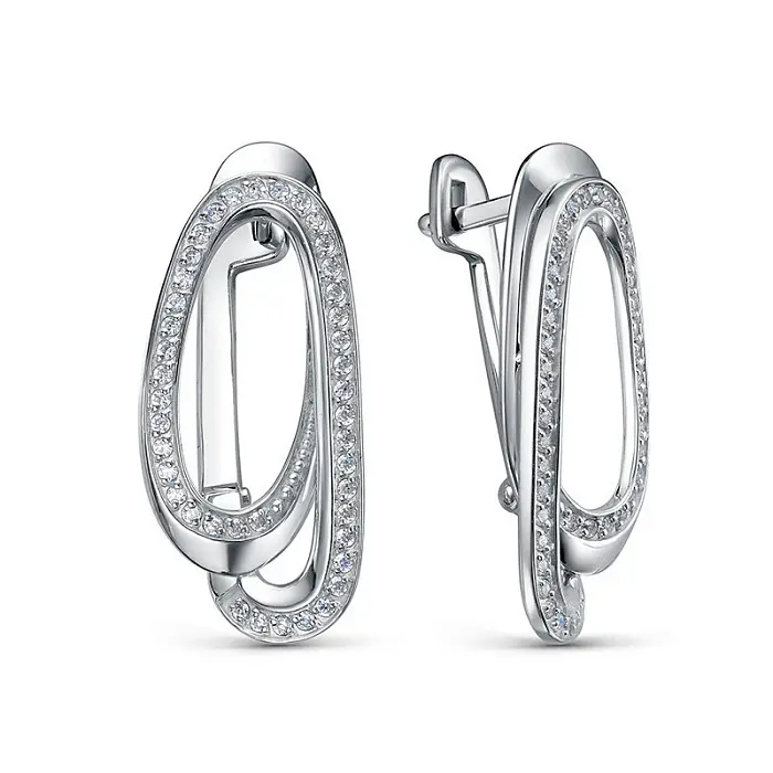 Серьги с английским замком из серебра
