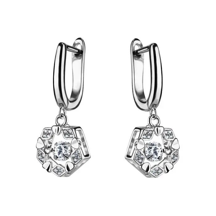 Серьги подвесные из серебра