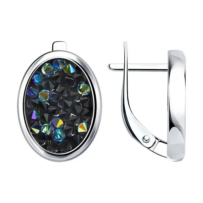 Серьги с английским замком из серебра