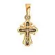 Подвеска крест из комбинированного золота