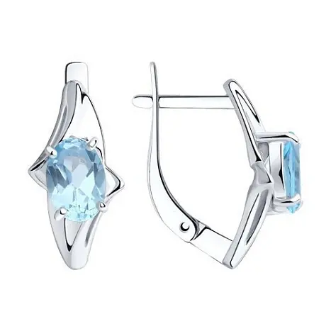 Серьги с английским замком из серебра