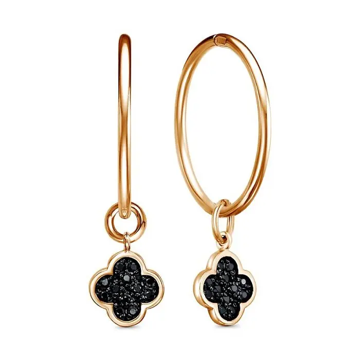 Серьги конго из красного золота