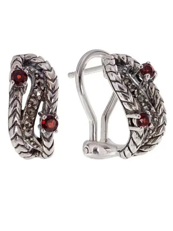 Серьги с английским замком из серебра