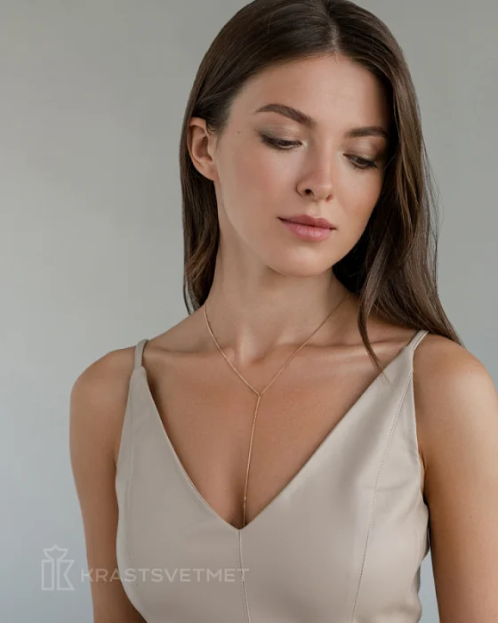 Цепь колье из красного золота
