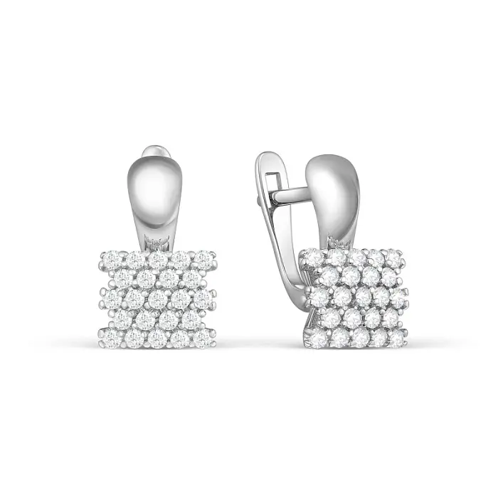 Серьги с английским замком из серебра