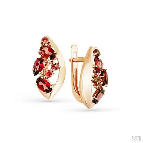 Серьги с английским замком из красного золота