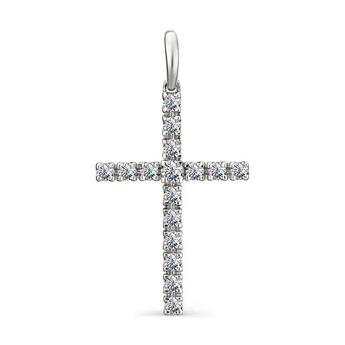 Подвеска декоративный крест из серебра