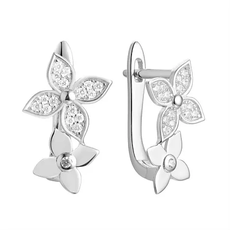 Серьги с английским замком из серебра