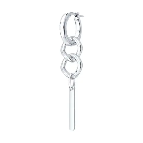 Серьги одиночные из серебра